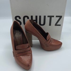 Schutz platform penny loafer